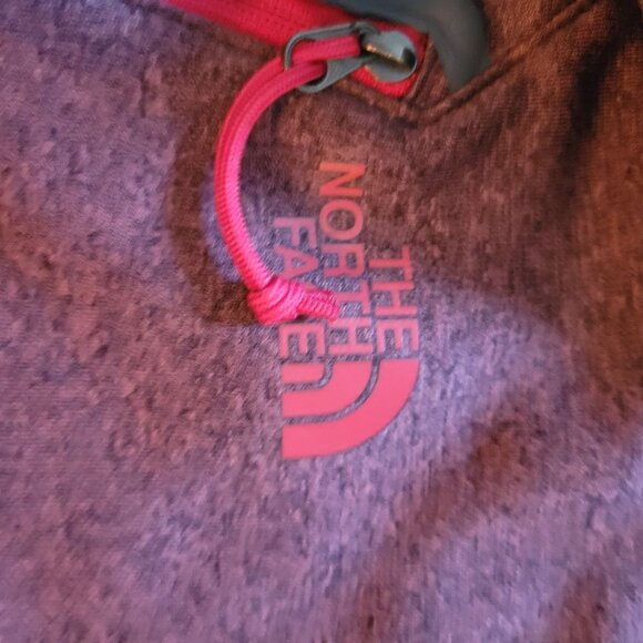 The North Face Mens 1/4 Zip Fleece Pullover Sweater XLT Polyester Red Gray - Picture 4 of 10